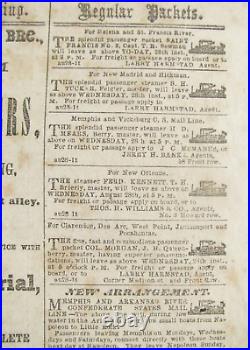 CIVIL War Memphis Tennessee Daily Appeal Confederate Newspaper 1861