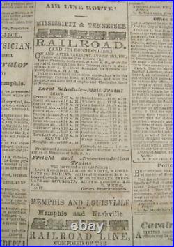 CIVIL War Memphis Tennessee Daily Appeal Confederate Newspaper 1861