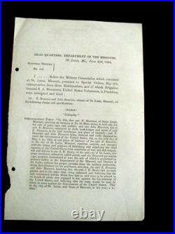 CIVIL War Missouri Confederate Arms Maker Beauvais Courtmartial