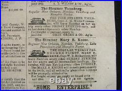 CIVIL War Natchez Confederate Newspaper 1862 News Of Stone Wall Jackson