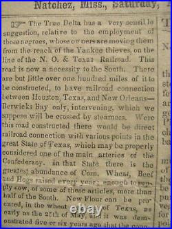 CIVIL War Natchez Confederate Newspaper Appeal For The Mississippi Wounded