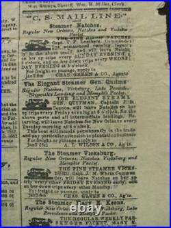 CIVIL War Natchez Mississippi Evening Gazette Confederate Newspaper