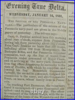 CIVIL War New Orleans True Delta Newspaper With Confederate Steamboat Overstamp