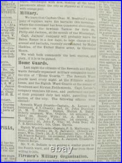 CIVIL War New Orleans True Delta Newspaper With Confederate Steamboat Overstamp