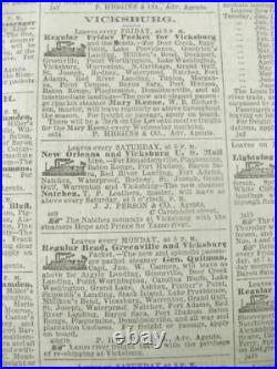 CIVIL War New Orleans True Delta Newspaper With Confederate Steamboat Overstamp