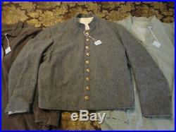 CIVIL War Reenactment Reproduction Confederate Uniform Coat/henschel Hat/2shirts