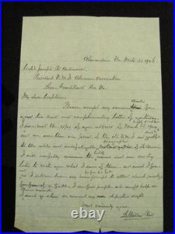 CIVIL War VMI Confederate Tredegar Notable Joseph R Anderson Jr Letter 1906