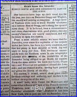 CONFEDERATE Battle of Chickamauga TN Jefferson Davis 1863 Civil War Newspaper