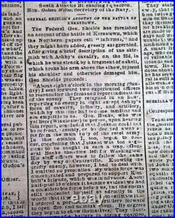 CONFEDERATE Battle of Shiloh Pittsburgh Landing Tenn. 1862 Civil War Newspaper