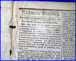 CONFEDERATE Battle of Shiloh Pittsburgh Landing Tenn. 1862 Civil War Newspaper