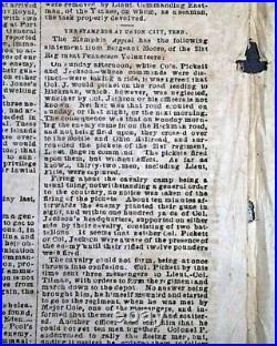 CONFEDERATE Battle of Shiloh Pittsburgh Landing Tenn. 1862 Civil War Newspaper