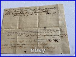 CONFEDERATE CIVIL WAR 24th VIRGINIA CAVALRY INVOICE ROCKLEDGE VA 1865 FLIMSY