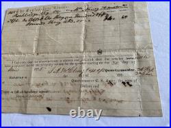 CONFEDERATE CIVIL WAR 24th VIRGINIA CAVALRY INVOICE ROCKLEDGE VA 1865 FLIMSY