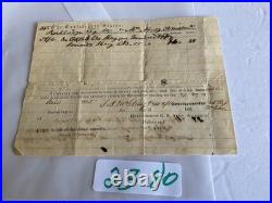 CONFEDERATE CIVIL WAR 24th VIRGINIA CAVALRY INVOICE ROCKLEDGE VA 1865 FLIMSY