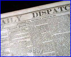 CONFEDERATE Civil War 1861 Old Newspaper with BATTLE OF WILSON'S CREEK MO Missouri