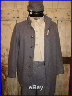 CONFEDERATE Grey Wool UNIFORM Civil War NEW 6 pc Sack Pants Shirt, Kepi, cup