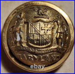 CONFEDERATE MARYLAND CIVIL WAR COAT BUTTON EXTRA / QUALITTY No. 4