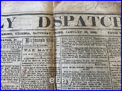 CONFEDERATE NEWSPAPER DAILEY DISPATCH 1863 WAR NEWS GOVERNMENT RUNAWAYS e10