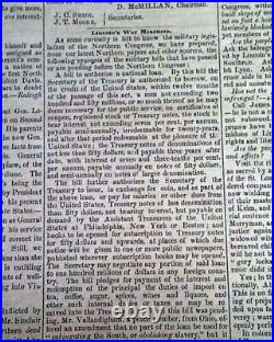 CONFEDERATE P. G. T. Beauregard Extolled for BULL RUN 1862 Civil War Newspaper