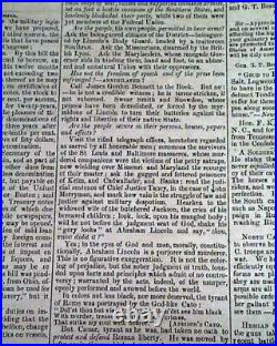 CONFEDERATE P. G. T. Beauregard Extolled for BULL RUN 1862 Civil War Newspaper