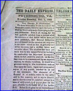 CONFEDERATE PGT Beauregard BULL RUN'S Official Report 1862 Civil War Newspaper