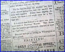 CONFEDERATE Raleigh NC North Carolina ROBERT E. LEE Civil War 1864 Newspaper