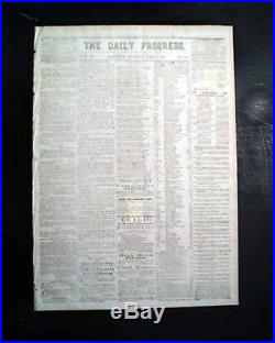 CONFEDERATE Raleigh NC North Carolina ROBERT E. LEE Civil War 1864 Newspaper