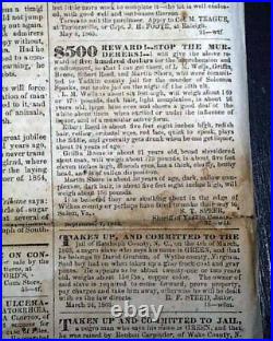 CONFEDERATE Rare RALEIGH NC North Carolina SECESSION 1863 Civil War Newspaper