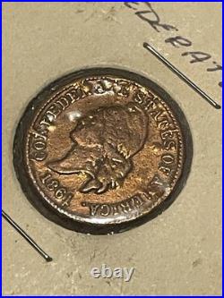 CONFEDERATE STATES of AMERICA 1c 1861 Bashlow Copper Restrike RARE! CIVIL WAR