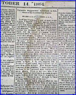 CONFEDERATE Very Rare MEMPHIS TN at Montgomery Alabama Civil War 1864 Newspaper