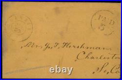 CSA 1862 Camden SC Civil War Confederate Postmaster Provisional Stampless 92696