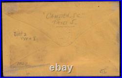 CSA 1862 Camden SC Civil War Confederate Postmaster Provisional Stampless 92696