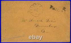 CSA Augusta GA Georgia Civil War Confederate Stampless Paid 5 Cover 92870