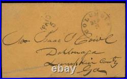 CSA Columbus GA Civil War Confederate Stampless Cover 92694