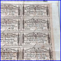 CSA Confederate Civil War $500 Loan Bond+Coupons 1864 Richmond 3rd Series