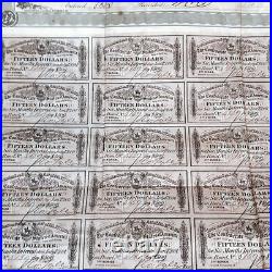 CSA Confederate Civil War $500 Loan Bond+Coupons 1864 Richmond 3rd Series