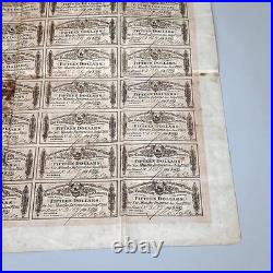 CSA Confederate Civil War $500 Loan Bond+Coupons 1864 Richmond 3rd Series