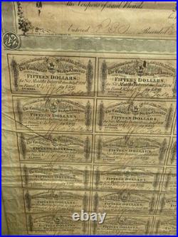 CSA Confederate Civil War $500 Loan Bond+Coupons Robert Tyler 1864 2nd Series