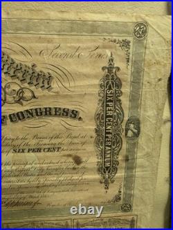 CSA Confederate Civil War $500 Loan Bond+Coupons Robert Tyler 1864 2nd Series