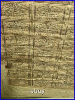 CSA Confederate Civil War $500 Loan Bond+Coupons Robert Tyler 1864 2nd Series
