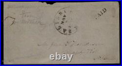 CSA Salisbury NC North Carolina Civil War Confederate Stampless Paid Cover 92869