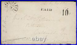 CSA Spartanburg SC Civil War Confederate Paid 10 Stampless Cover 92695