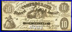 CT-10 $10 1861 Confederate States Civil War Contemporary Counterfeit Note PMG 12