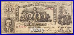 CT-18 $20 1861 Confederate States Civil War Contemporary Counterfeit Note PMG 53