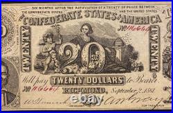 CT-18 $20 1861 Confederate States Civil War Contemporary Counterfeit Note PMG 53