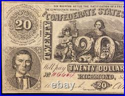 CT-18 $20 1861 Confederate States Civil War Contemporary Counterfeit Note PMG 53