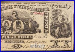 CT-18 $20 1861 Confederate States Civil War Contemporary Counterfeit Note PMG 53