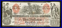 CT-22 $10 1861 Confederate States Civil War Contemporary Counterfeit Note, PCGS
