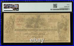 CT-22 $10 1861 Confederate States Civil War Contemporary Counterfeit Note PMG 30
