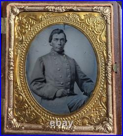 Civil War 1/6 Ambrotype Photo Of Confederate Officer